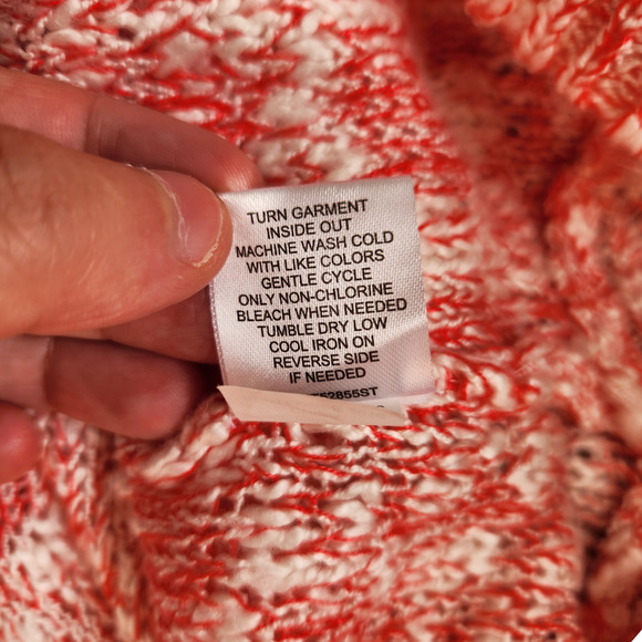 Cloud Chaser Size Large Pink White Open Knit Floral Lace Long Sleeve Sweater - Picture 2 of 13